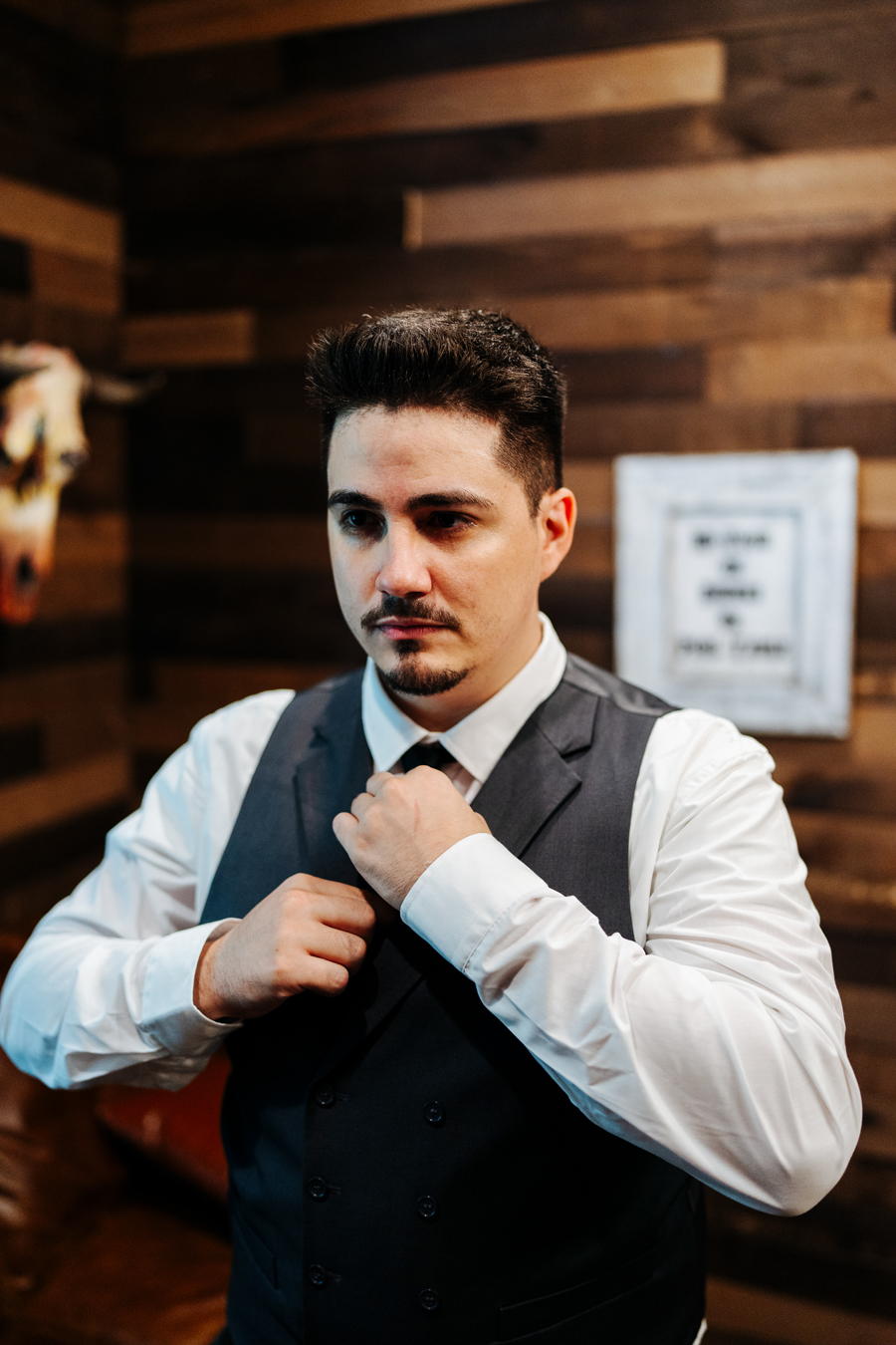 Groom getting ready for the ceremony